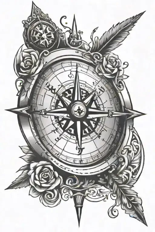 Compass With Arrow Going