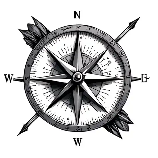 Military Compass With Arrows