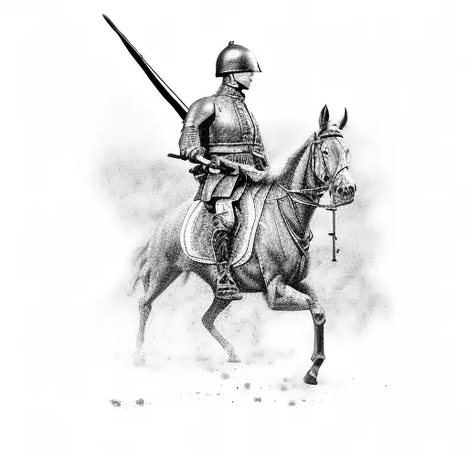 Design A Realistic Portrait Of A Cavalry Soldier With A Helicopter In The Background