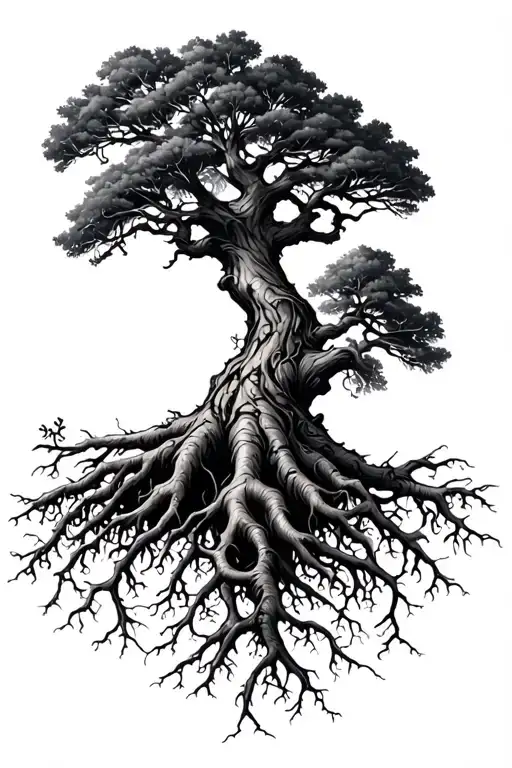 Oak Tree With Roots