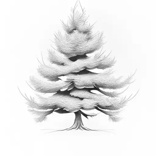 Pine Tree With A Rockrose