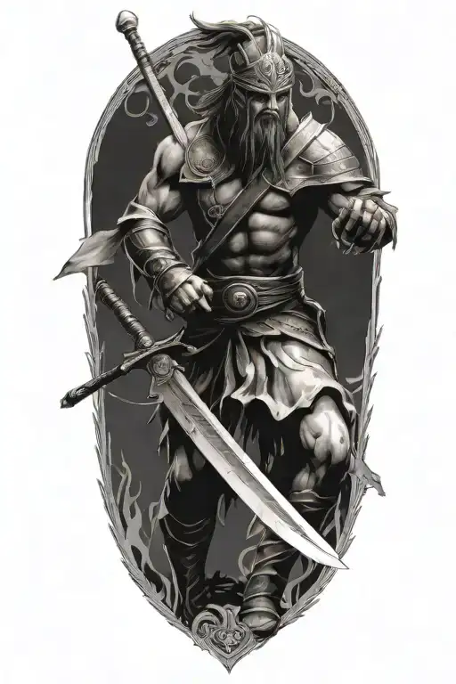 Warrior Wielding A Sword