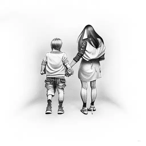 Mom With Son And Daughter