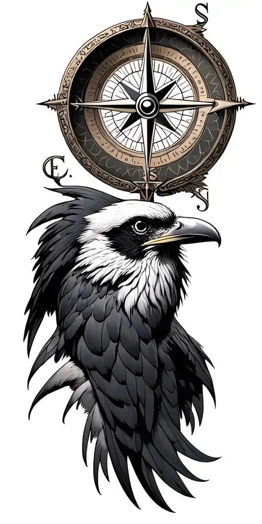 Compass Transforming Into A Raven