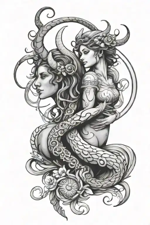 Female Capricorn Male Virgo Zodiac Sign Intertwined