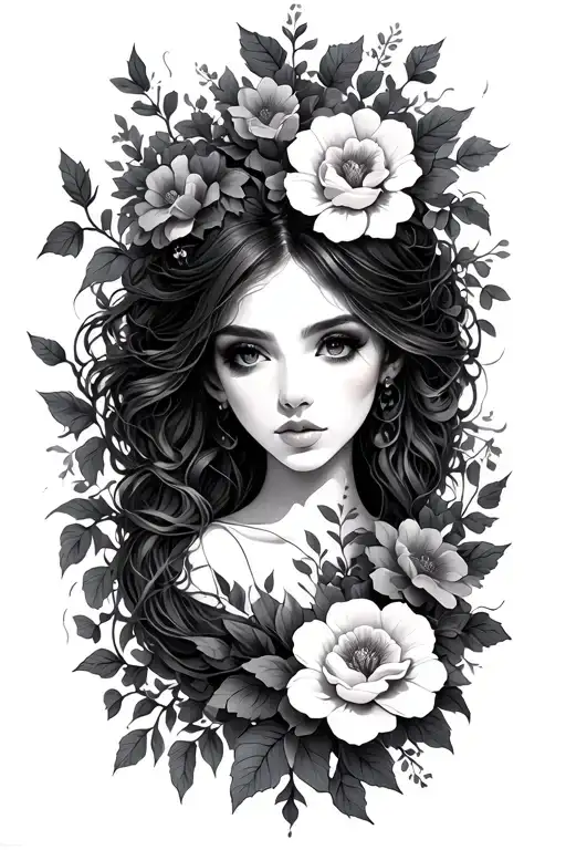 A Sleve With Floral And Some Vines