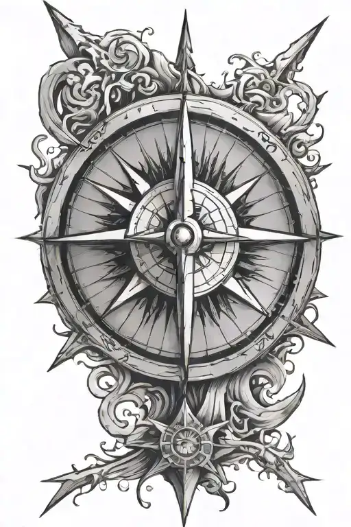 Beveled North Star Compass