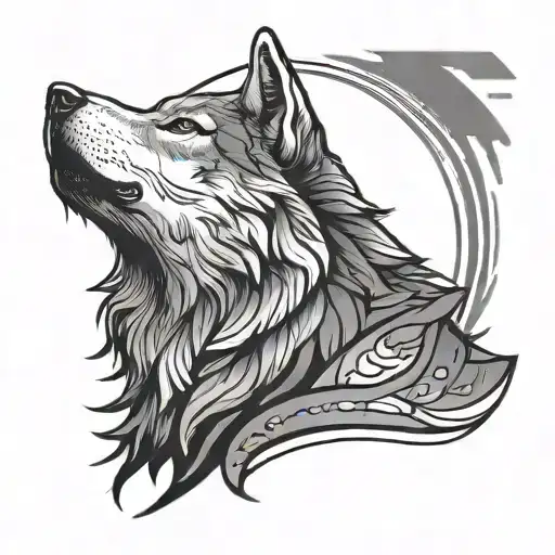 Minimalist Howling Wolf