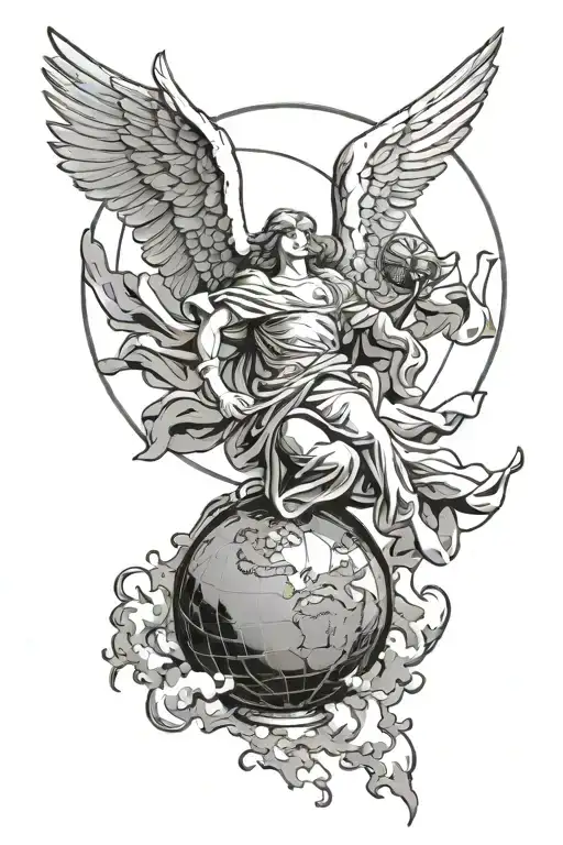 Angel Falling To Earth Globe