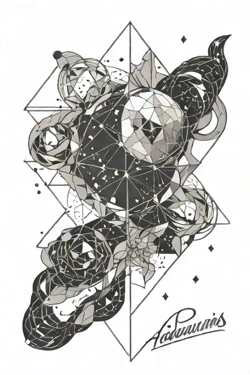 Geometric Aquarius And Cancer Constellation