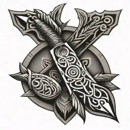 Native American Arrow With Celtic Arrrowhead