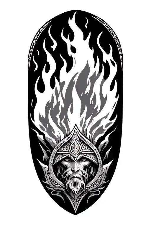 Fire Element Representing Different Aspects Of Norse Mythology