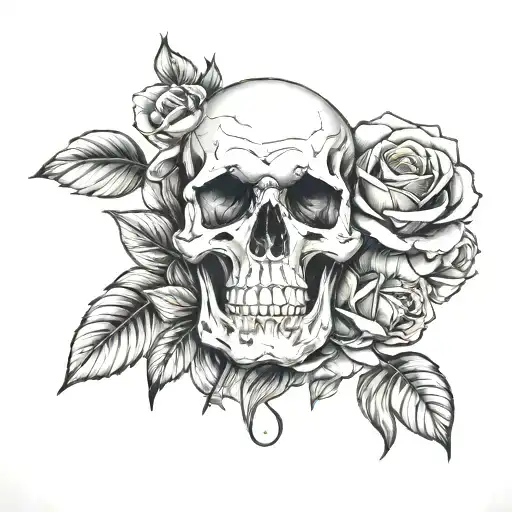 Skull And Rose
