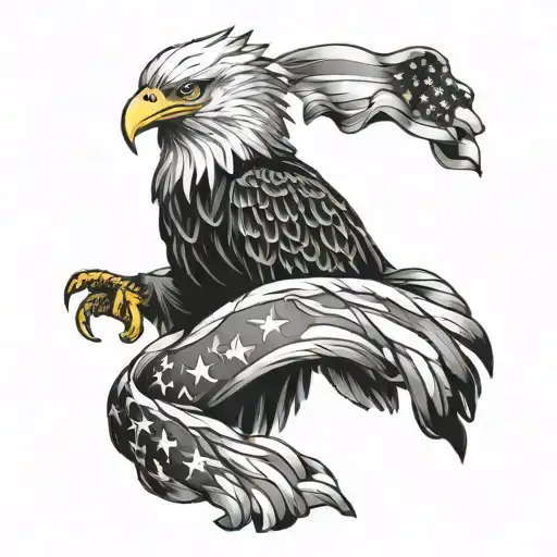 American Flag And Eagle