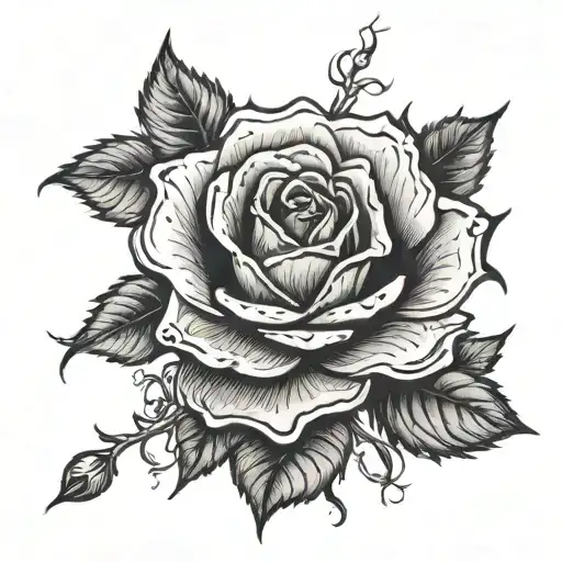 Skeleton Rose Decaying