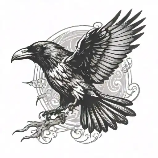 Crow Turning In Flight