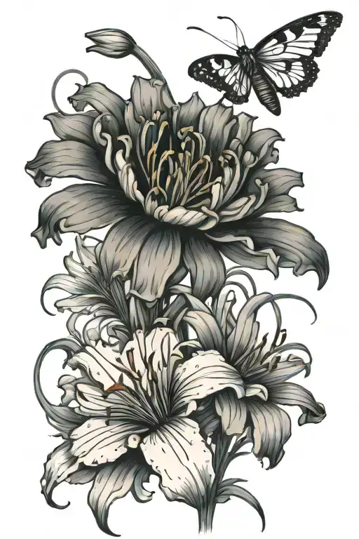 Marigold And Spider Lily