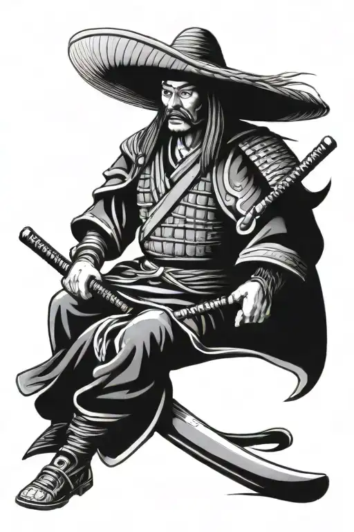 Samurai Warrior Straw Hat