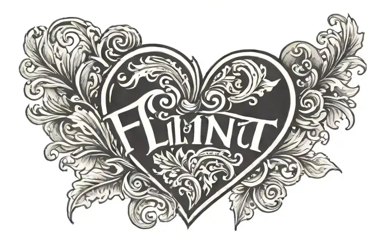 A Heart With The Word Flint In It