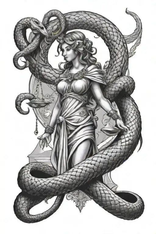 Themis Is Wrapped In A Snake