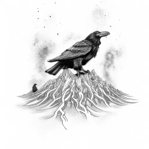 Norse World Tree With Ravens On Top