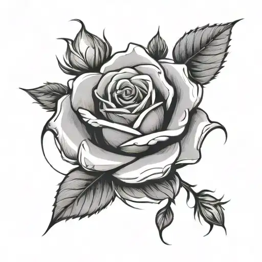 Rose With Pink Accents Warpping Around