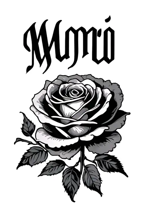 Memento Mori Lettering With Withered Rose