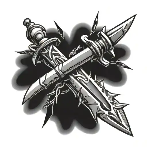 Dagger Wrapped In Barbed Wire