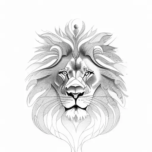 Lion And Eagles With Forest