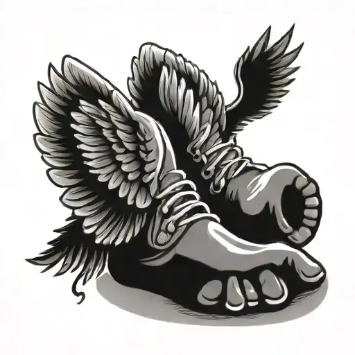 Baby Foot Prints With Wings