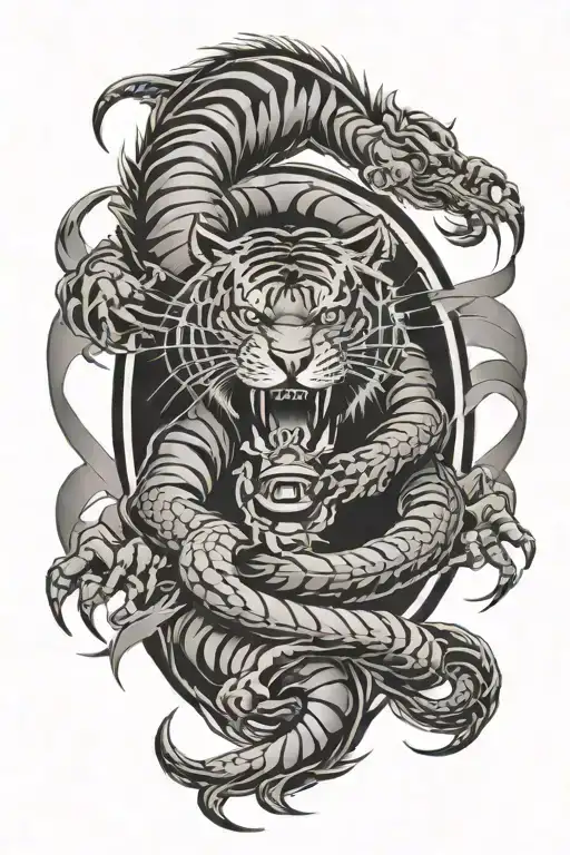 Ying Yang Tiger Scorpion Surrounded