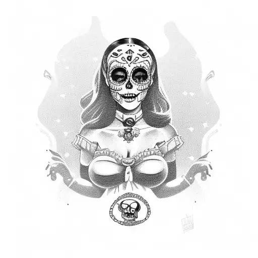 Sugar Skull Cowgirl Pinup