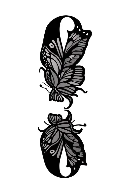 Line Art Letter Monogram Eab Butterfly