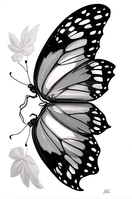 Butterfly With The Body Being An Hourglass With 3 Parts Not Two