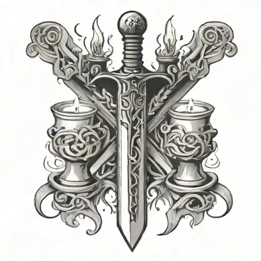 Sword Surrounded By Candles