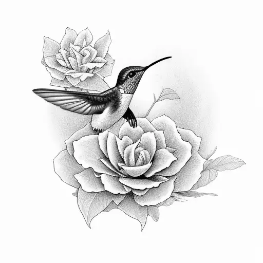Hummingbird And Camellia