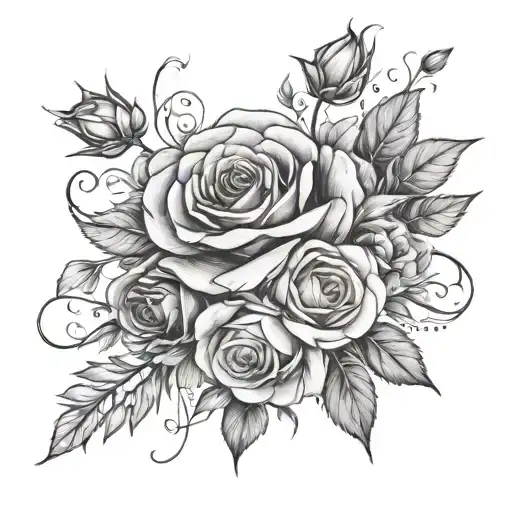 Rose And Cosmos Flower Bouquet