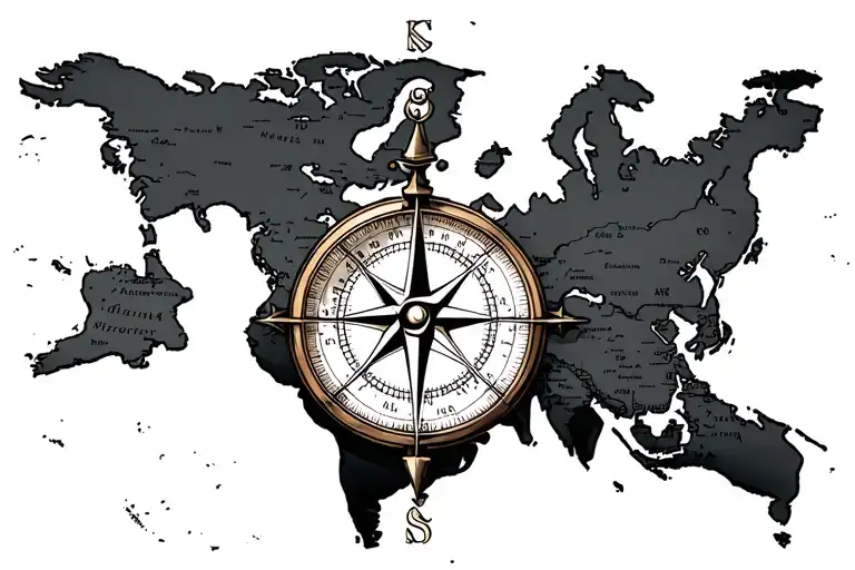 Compass Over Map