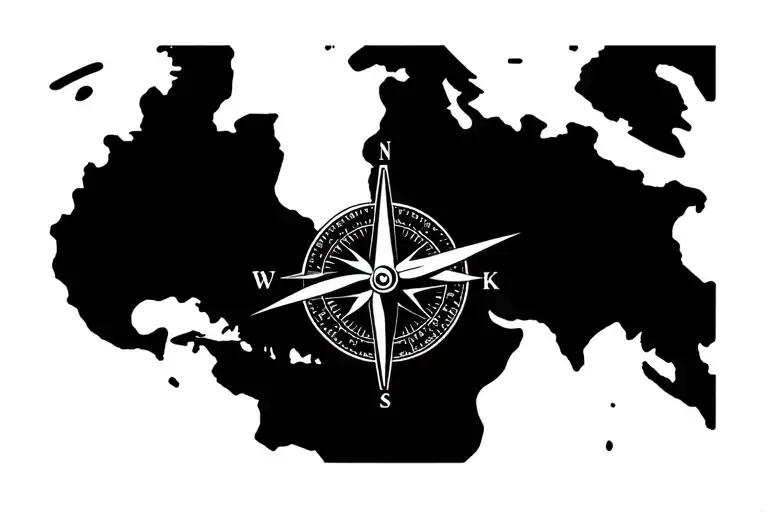 Compass Over Map