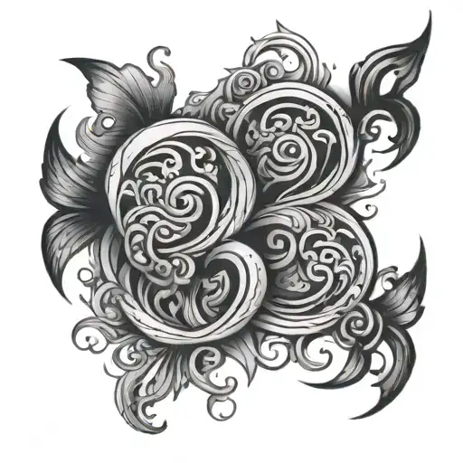 Couple Tattoo Dark Black With Number 28