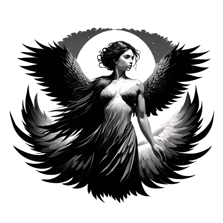 Woman Rising As A Phoenix