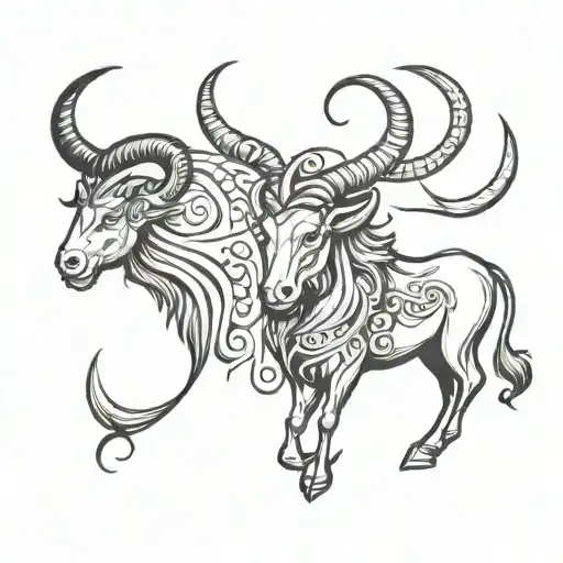 Zodiac Signs Taurus And Capricorn Symbols