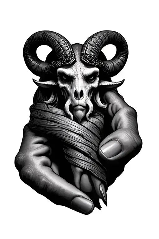 Cute Baphomet Wrapped Around A Finger