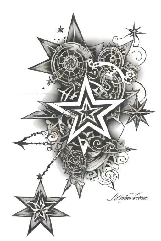 Star And Flow Diagram With Mystical