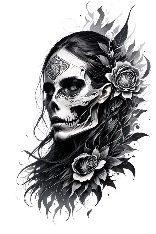 Mix Of Cybersigilsm And Realism Blackwork