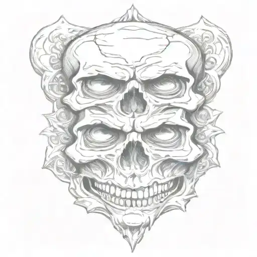 Skull Hear No Evil Speak No Evil See No Evil Stacked One One Anther
