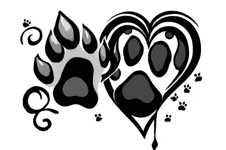 Heart With Dog Paw Print