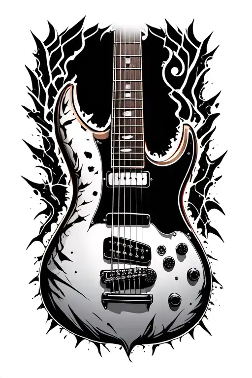 Guitar Neck And Ripped Skin