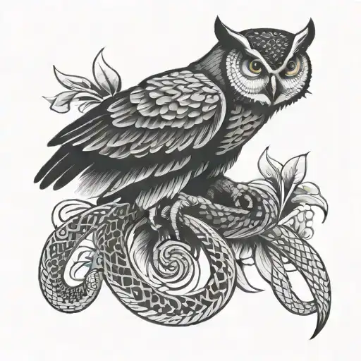 Traditional Owl And Cobra Snake