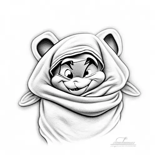 Baby Taz From Looney Tunes In A Blanket